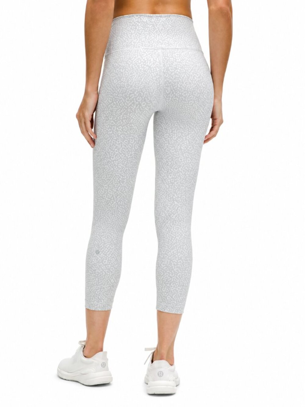LULULEMON Wunder Train High-Rise Crop Leggings Leopard Daisy Grey Womens 4 x 23"
